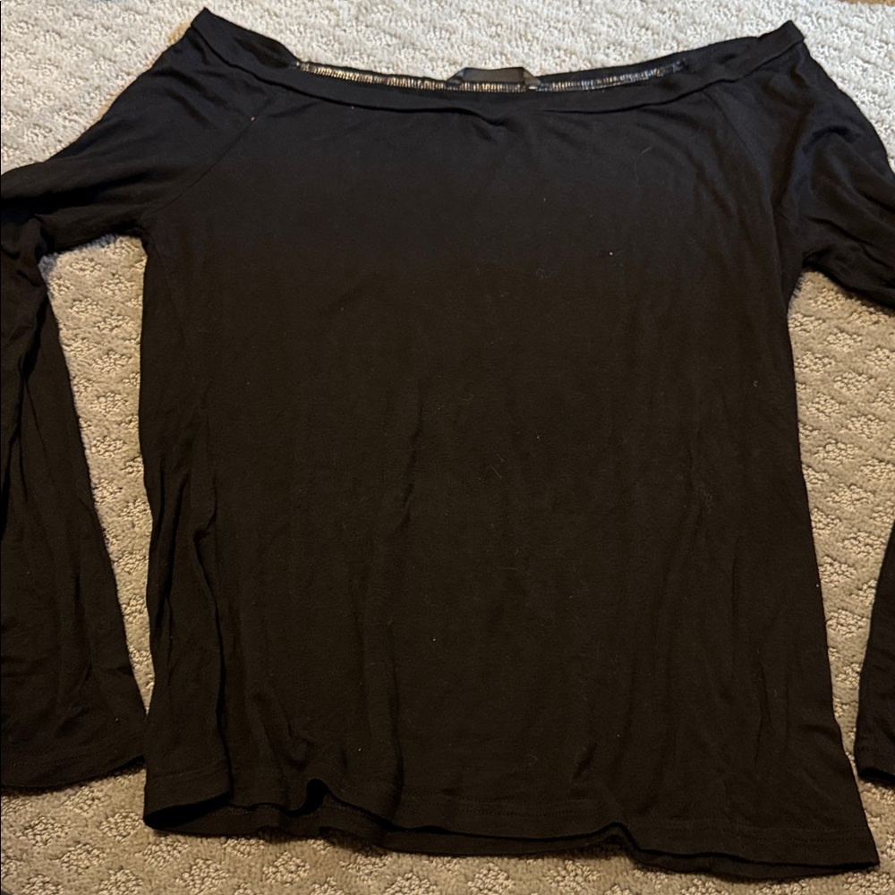 SHEIN Black Long Sleeve Top